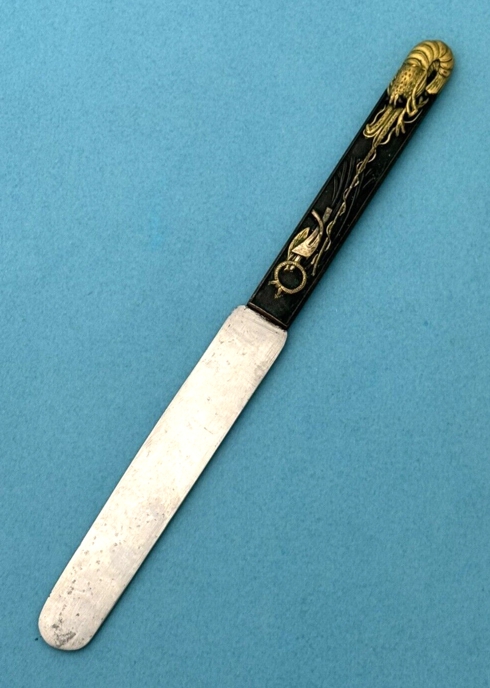 SIGNED Japanese KOZUKA Knife LOBSTER Mixed Metals 7 7/8″
