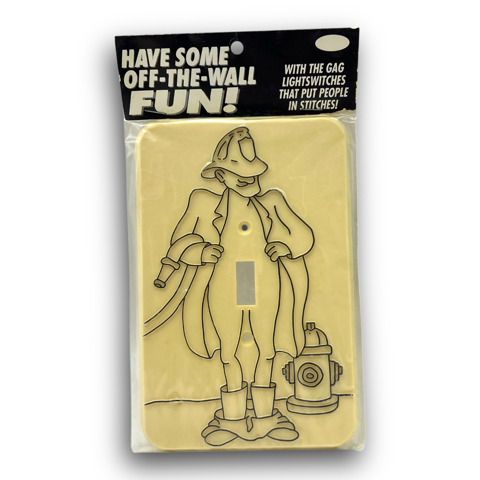Vintage 1976 Flash It Corp FIREMAN FIRE FIGHTER Light Switch Plate Cover Novelty