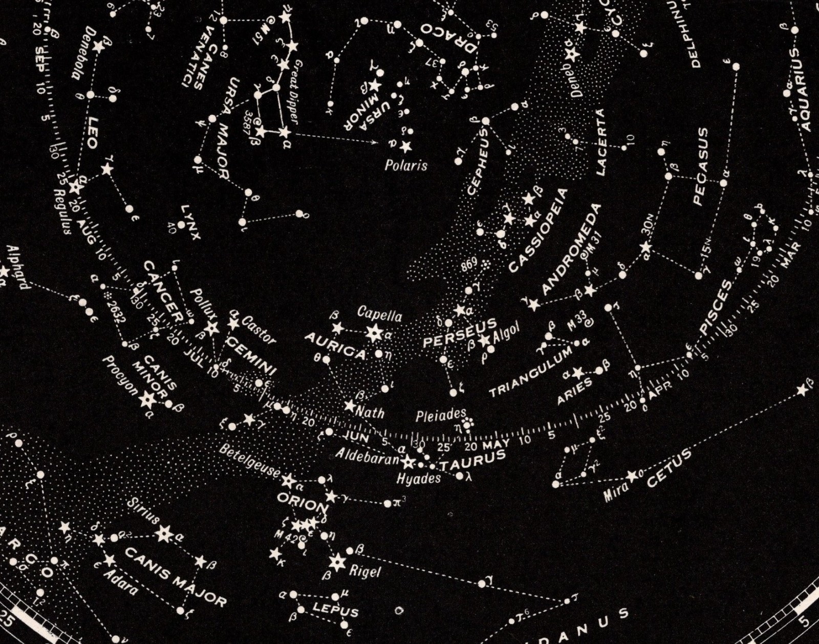 1938 Vintage Constellation Map Star Map Chart Astronomy Zodiac Wall Decor 2872