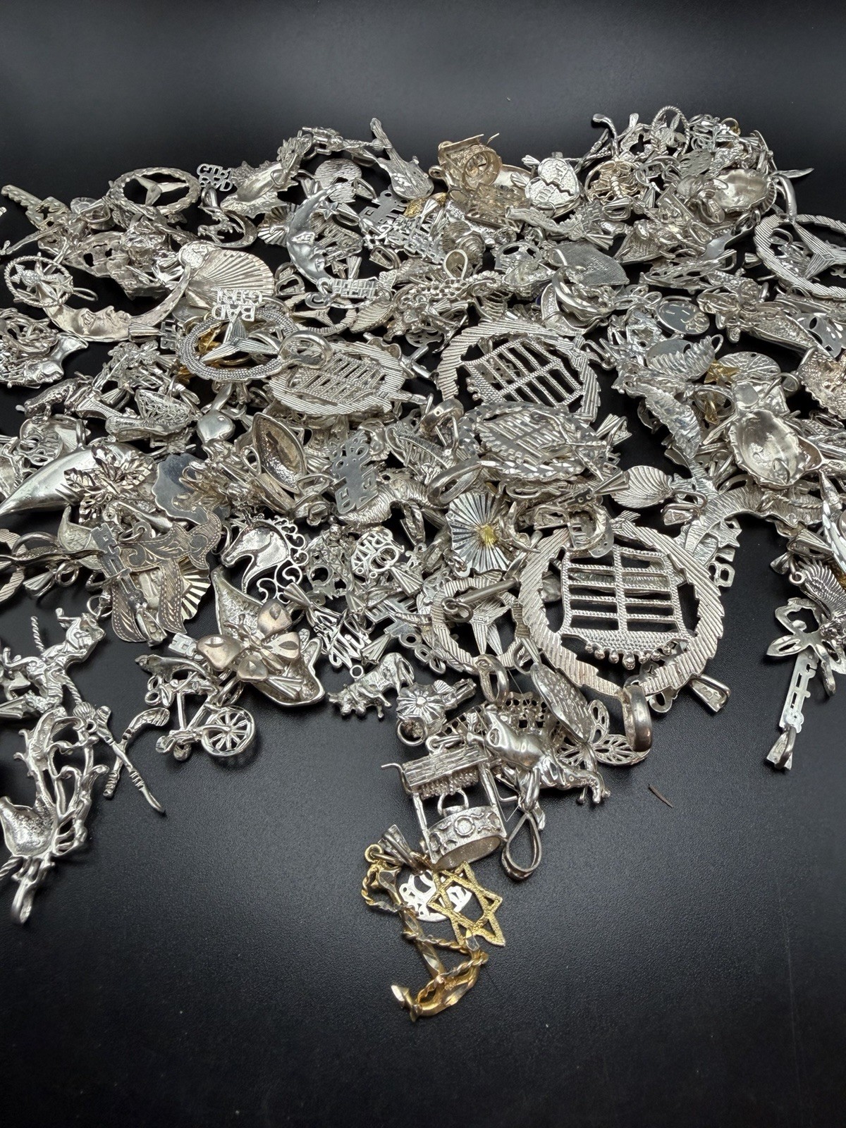 450 GRAMS .925 STERLING SILVER Lot Charms And Pendants Scrap Or Not Scrap