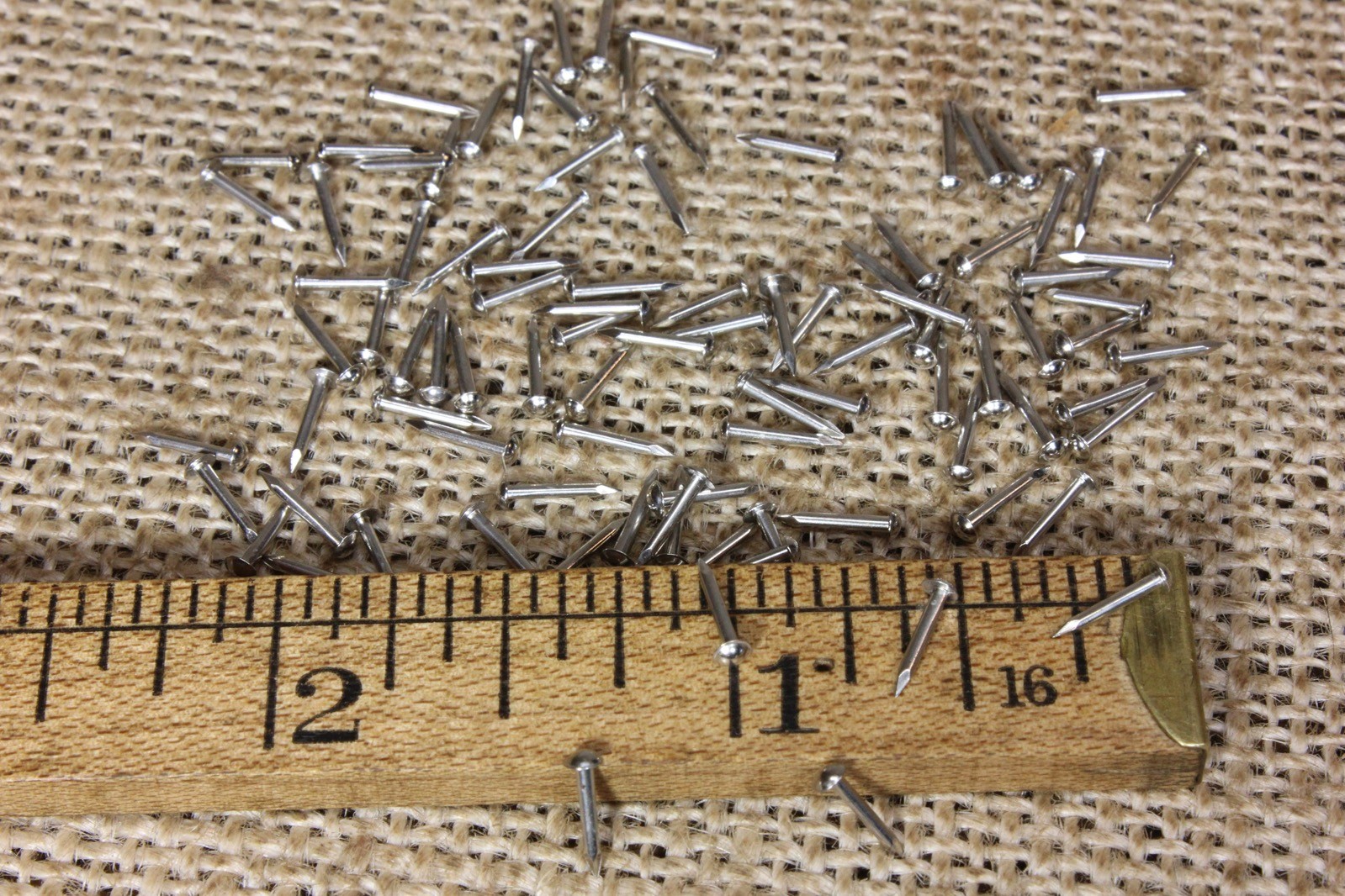1/4” Nickel on solid BRASS BRADS 25 NAILS 20 gauge Escutcheon pins tiny head