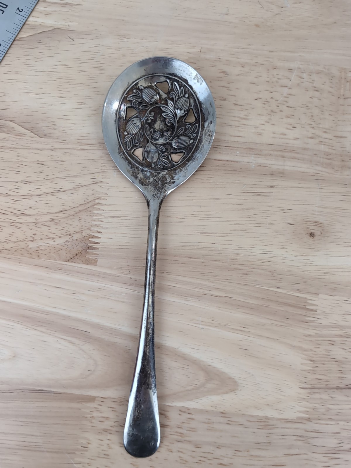 GODINGER Decorative Silver Plated Serving Spoon Acorn Pattern 8.5″ VINTAGE
