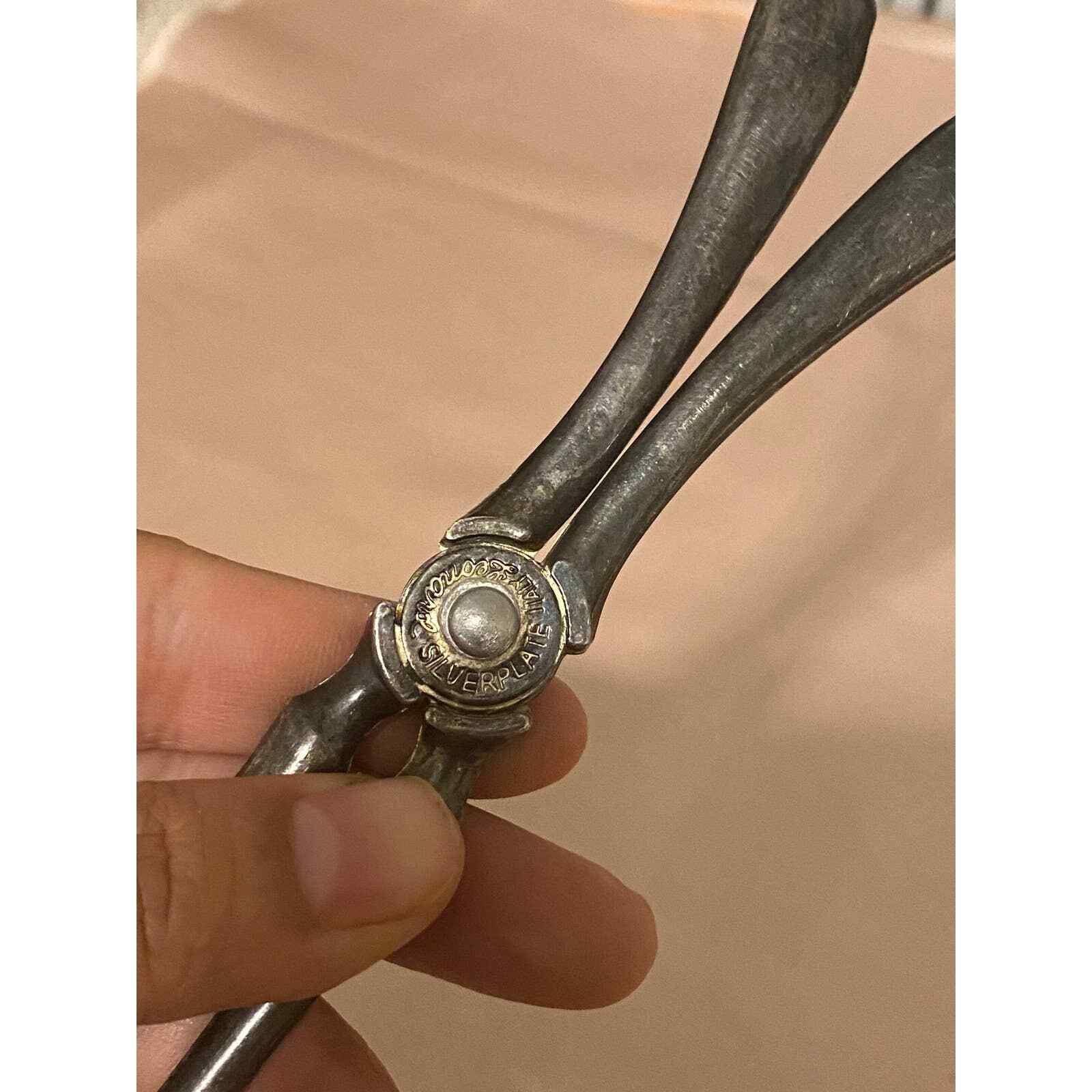Vintage LEONARD Silverplate Salad Tongs, Spoon and Spork – Made in Italy