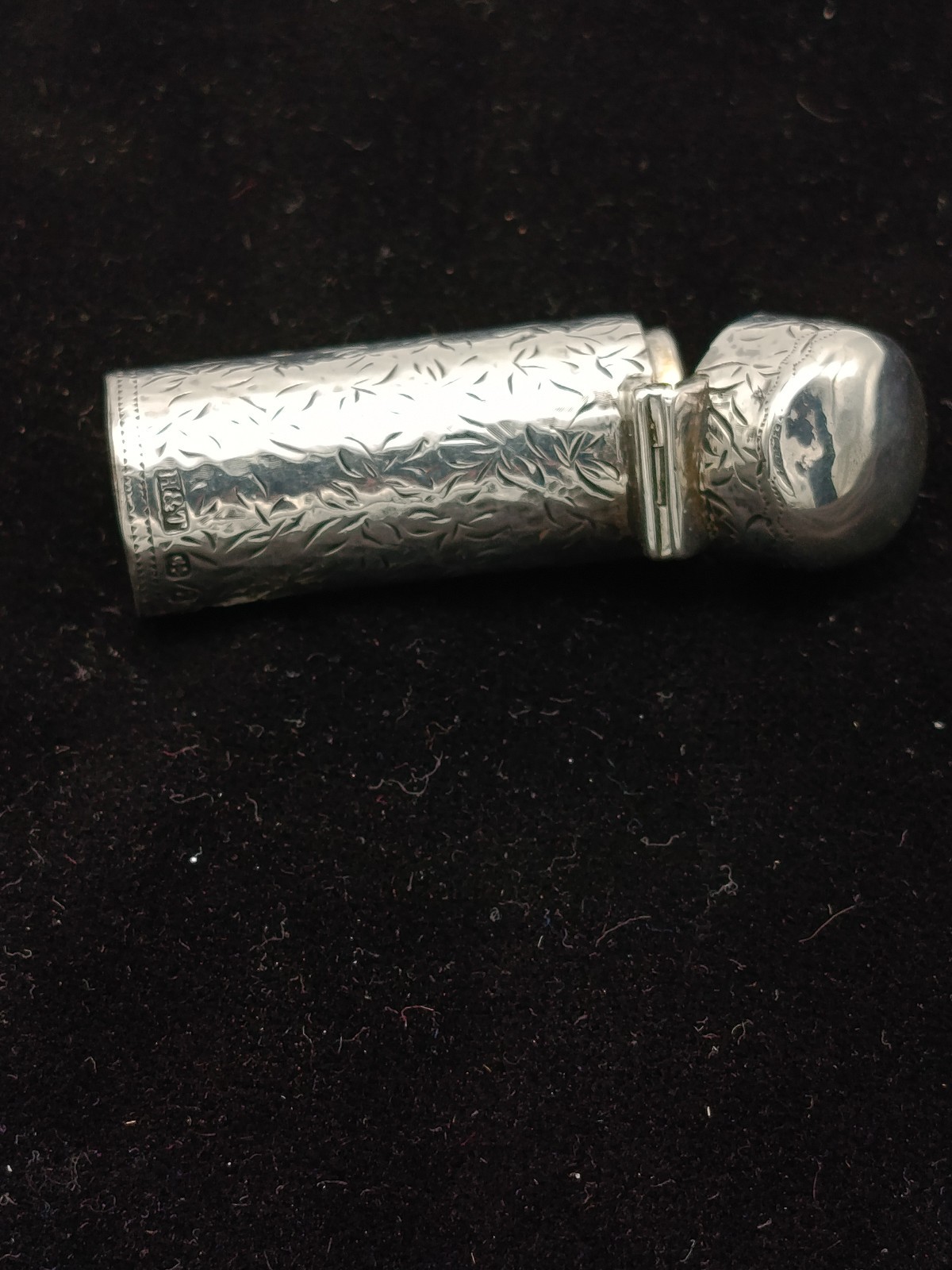 Victorian Ornate Sterling Silver Perfume Scent Bottle Flask Birmingham 1899