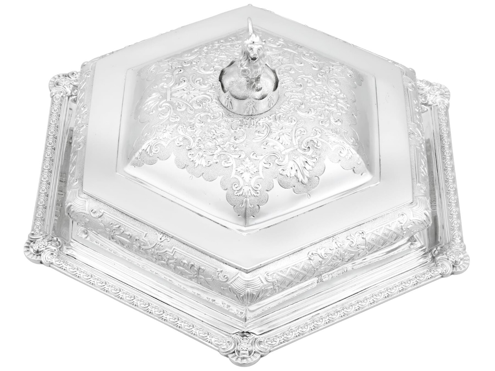 Antique Sterling Silver Covered Serving Dish by Robert Garrard II