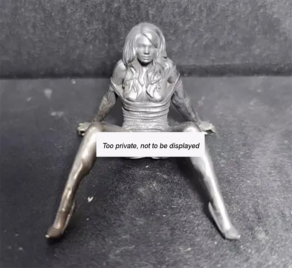 Black Solid Copper Temptation Girl Statue Art Beauty Open Legs Body Decor