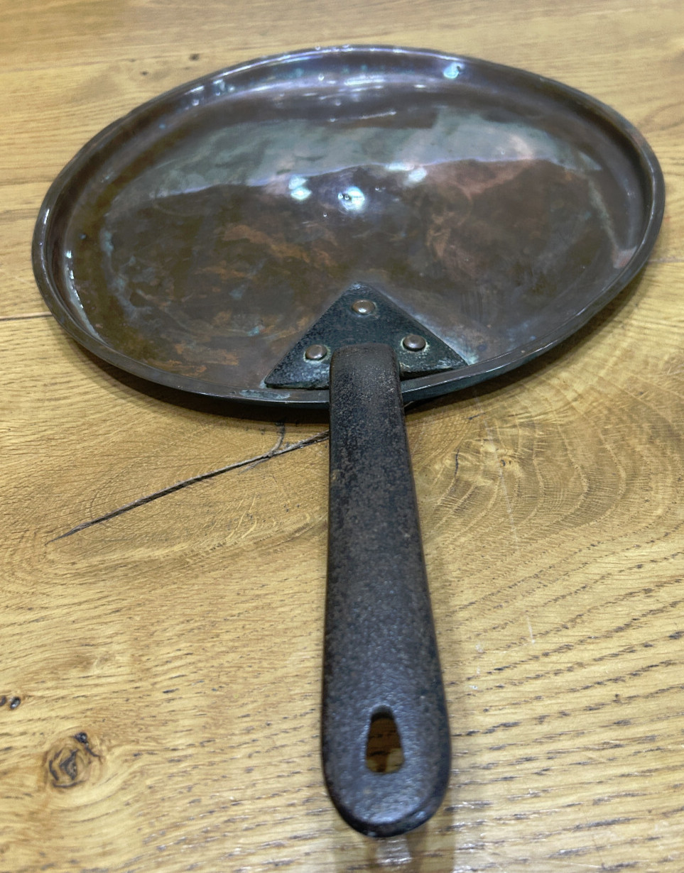 Antique Copper & Iron Pan Lid 10.5″ inch dia