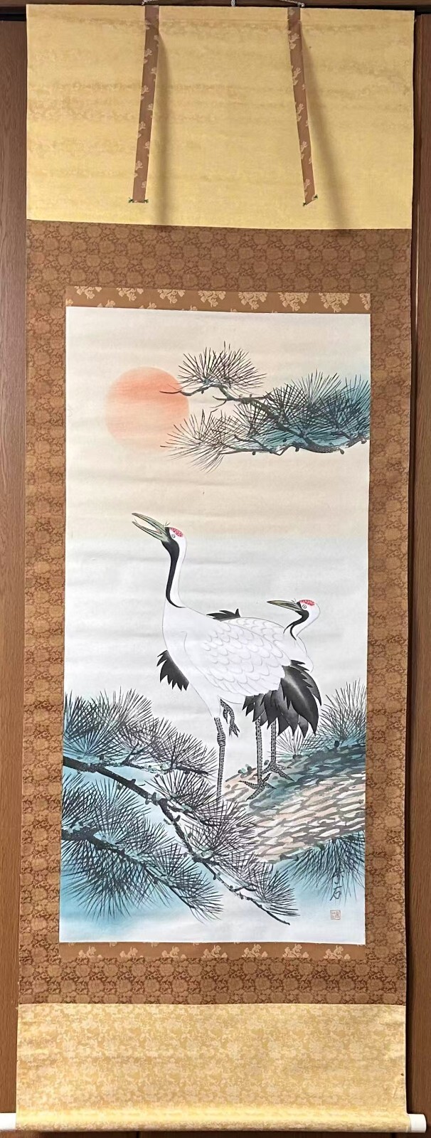 Japanese hanging scroll，Hand Painting, Showa Period#Z1604