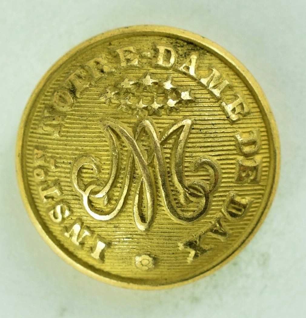 19th Cent Institution Notre-Dame de Dax Original Uniform Button K5BT