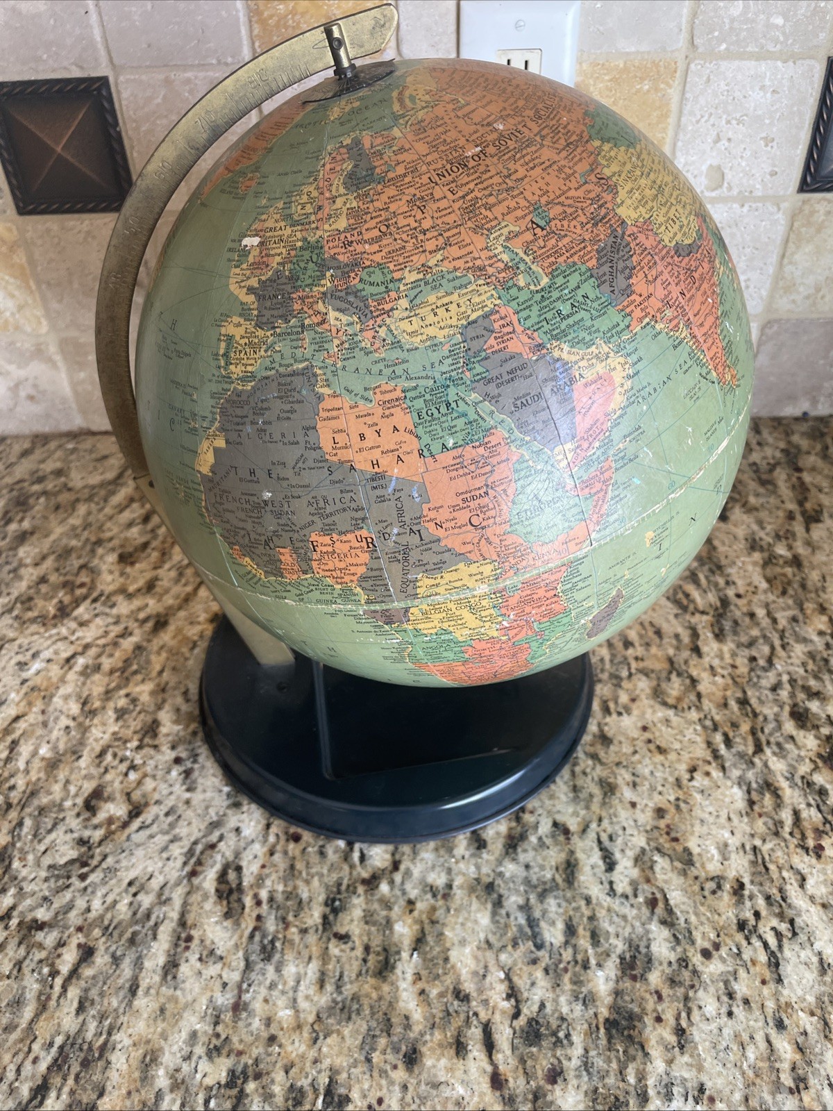 Vintage REPLOGLE 12 inch reference globe Made in USA year unknown