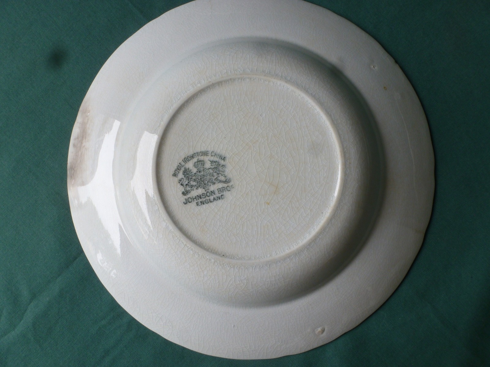 Three Farmhouse Stained & Crazed Johnson Bros Royal Ironstone China Soup Bowls