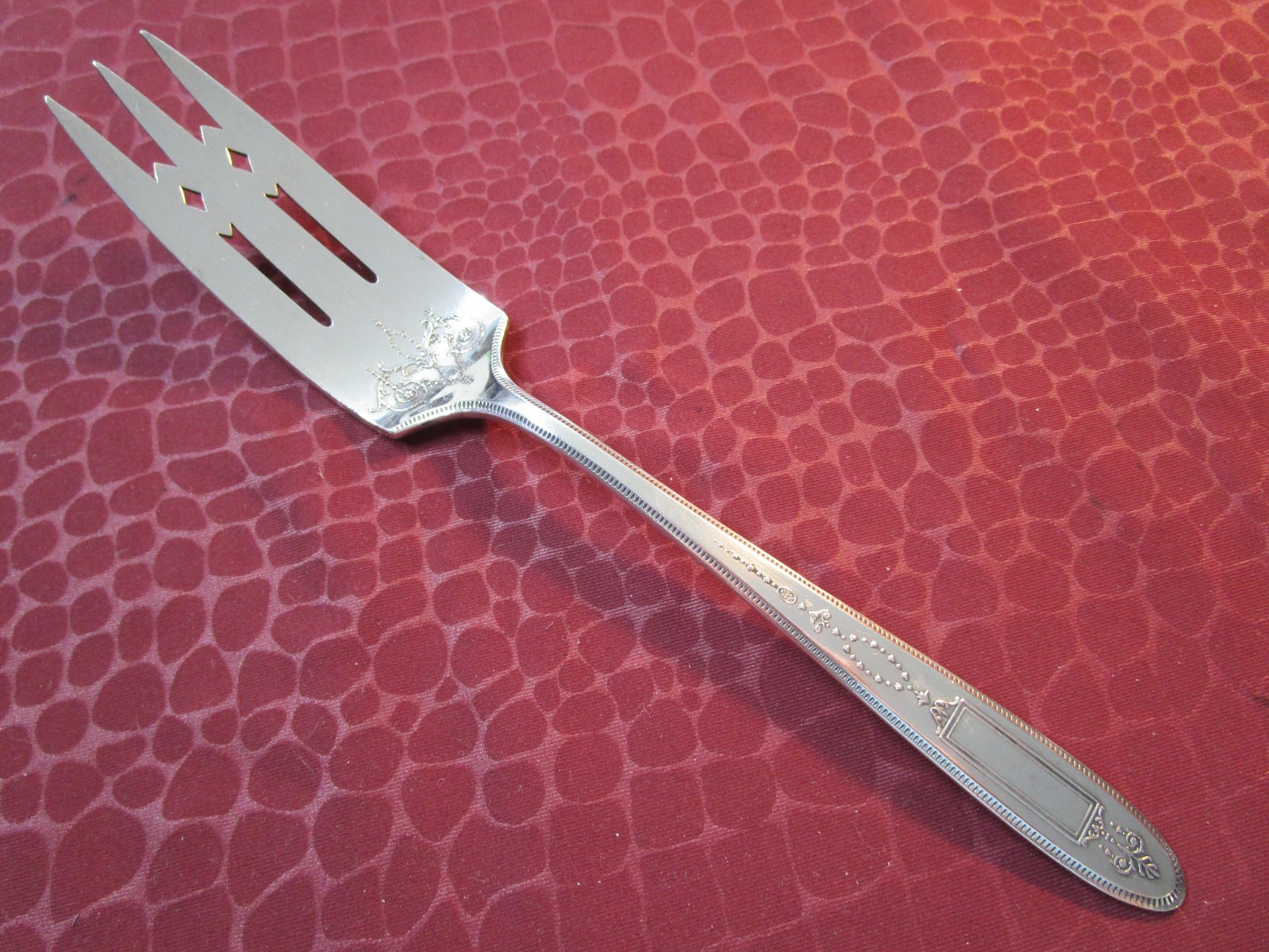 GROSVENOR 1921 Silverplate Pastry or Cake Serving Fork No Monograms sw