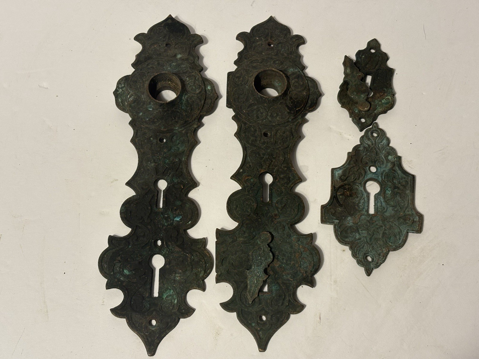Lot Antique Victorian Eastlake Door Knob Door Backplates Keyhole Escutcheons