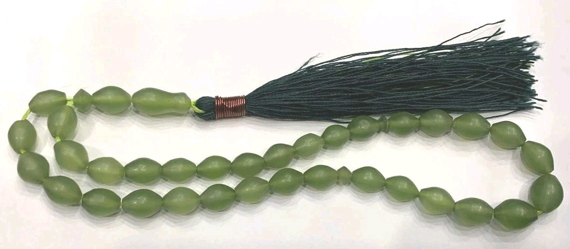 Ahmad Shah Maqsood Afghan Style Tasbih Green 33 Beads Handcrafted Islamic