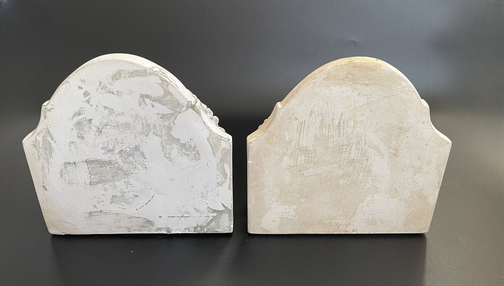 Pair Vintage Italian Neoclassical Maiden Plaster Corbels Wall Shelf Brackets