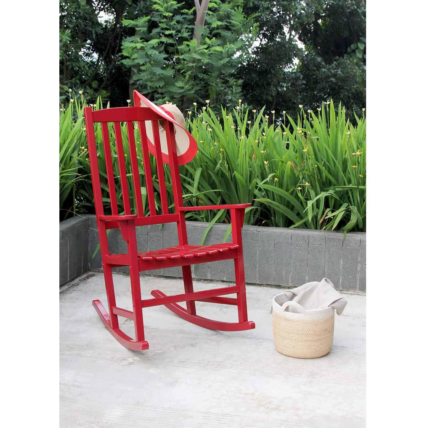 Cambridge Casual Solid Wood Bentley Porch Rocking Chair Red