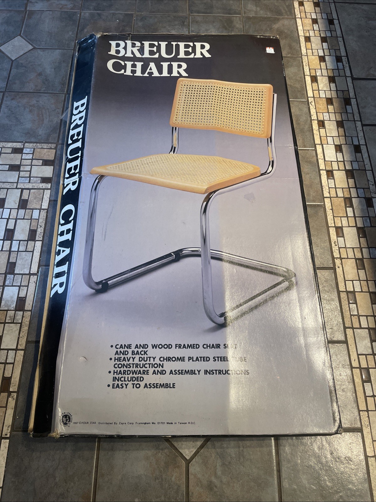 Vintage NEW Style Chrome Cane Chair-Breuer Style Cane Chair 1987 Open Box Rare