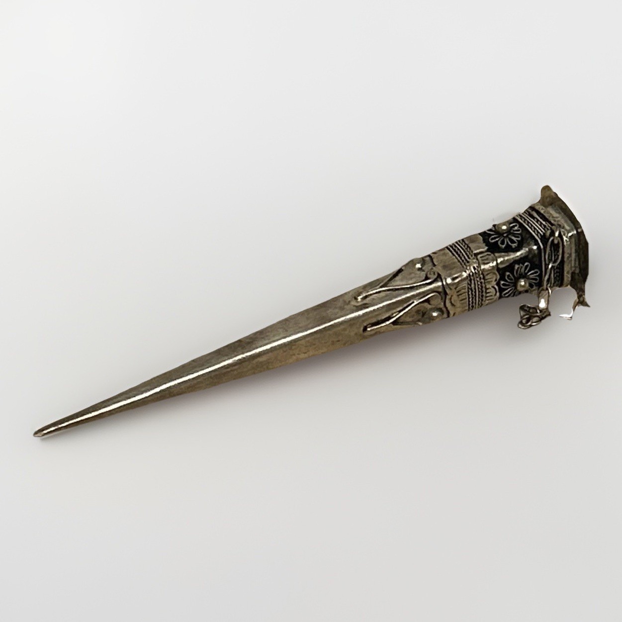 Opium Stash Jewelry Ethnographic – Antique Handmade Hmong Hairpin W Opium Box