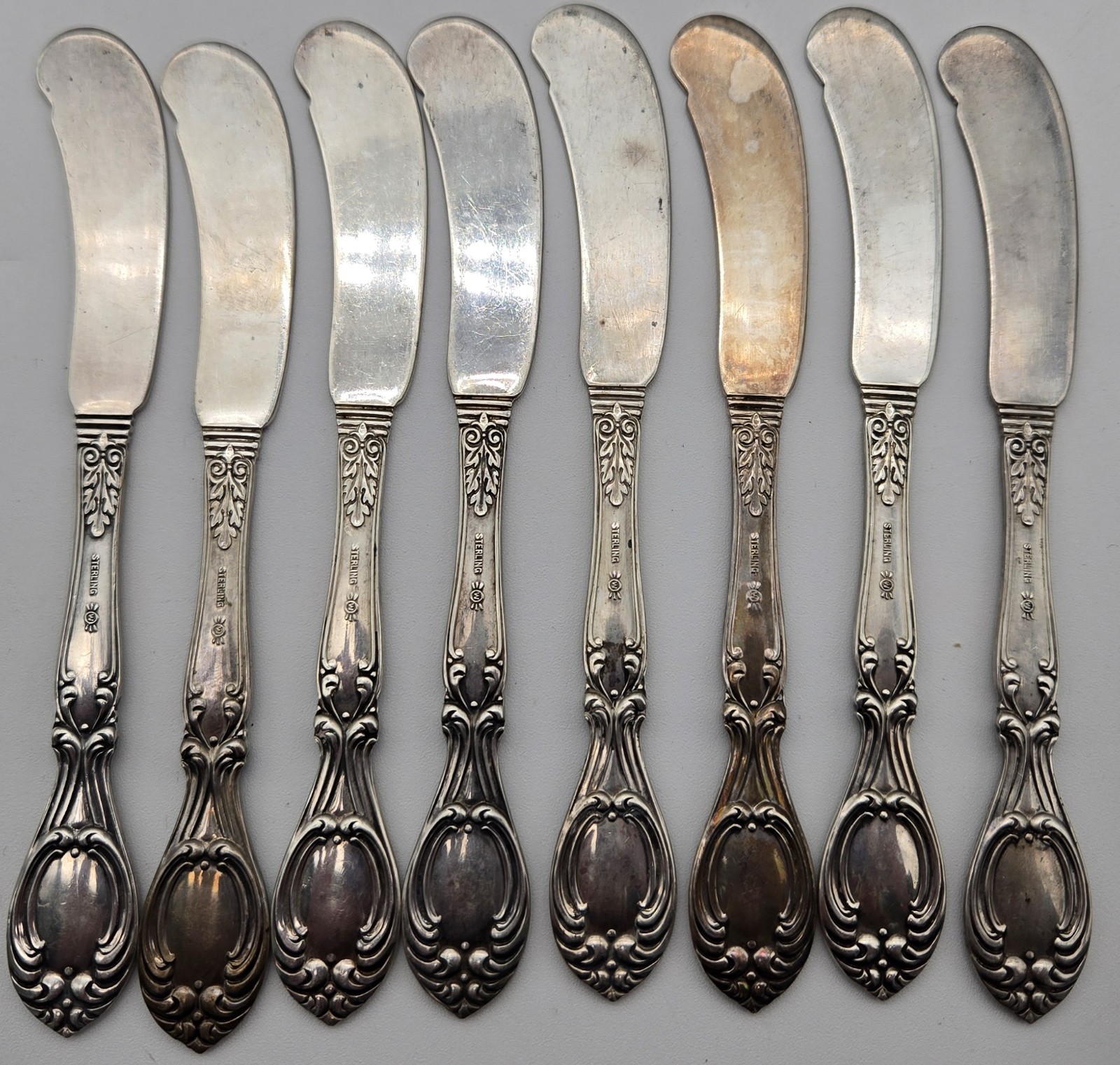 Antique 1905 Frank M Whiting Victoria-Florence Sterling Silverware Service for 8