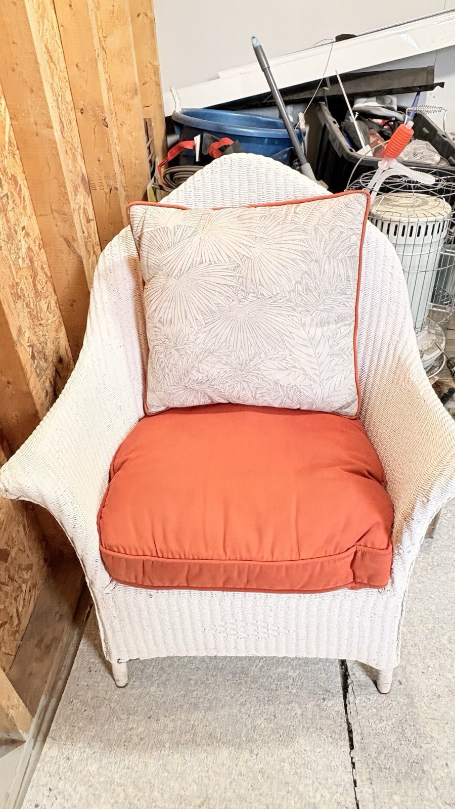Three Heywood-Wakefield Wicker Set Chair Sofa And Rocker