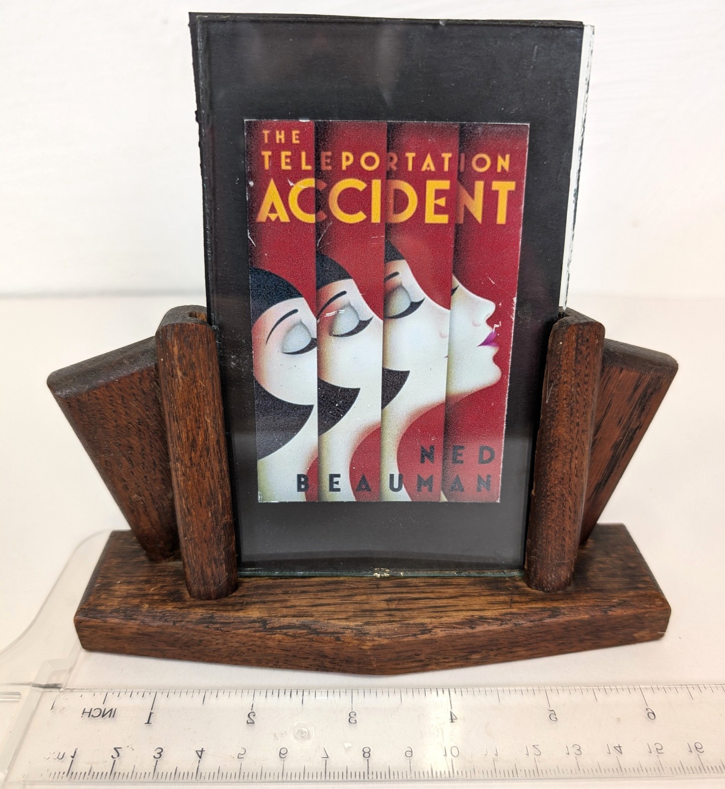 Antique Art Deco Free Standing Oak Picture Photo Frame Picture Stand G5