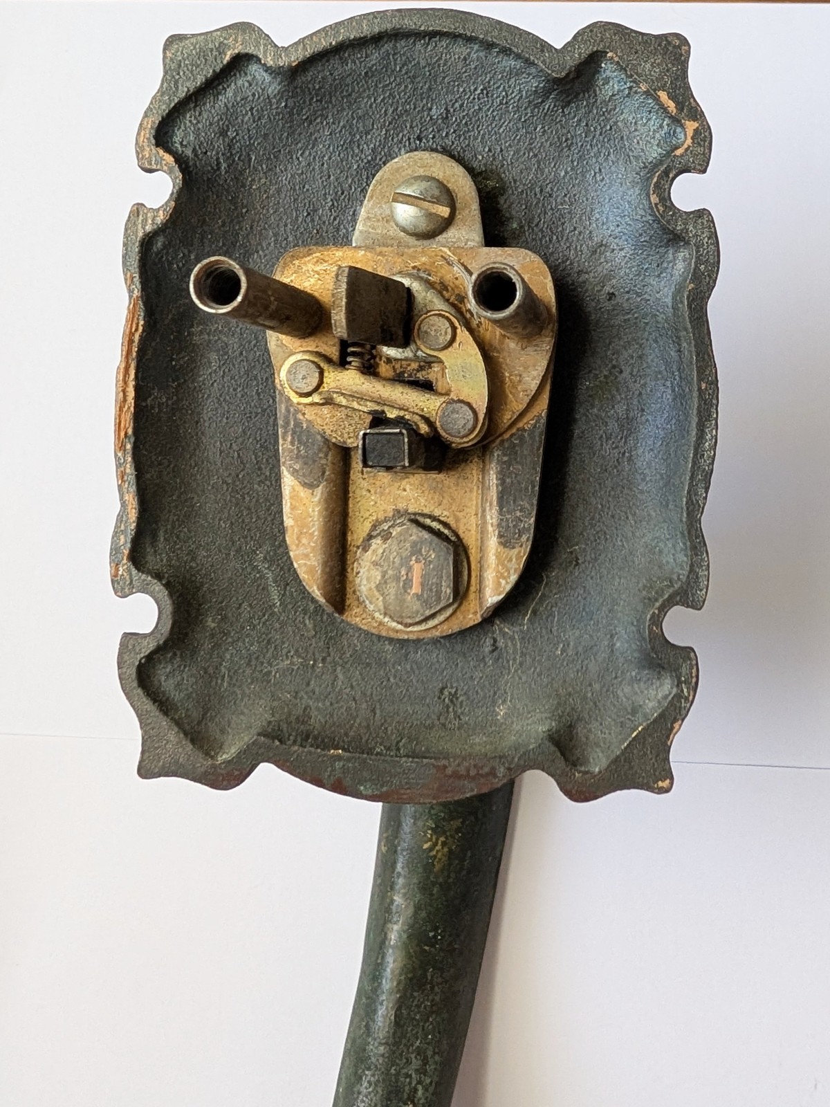 Antique Reclaimed Solid Brass Bronze Door Handle 11.75″ Original Patina Tudor