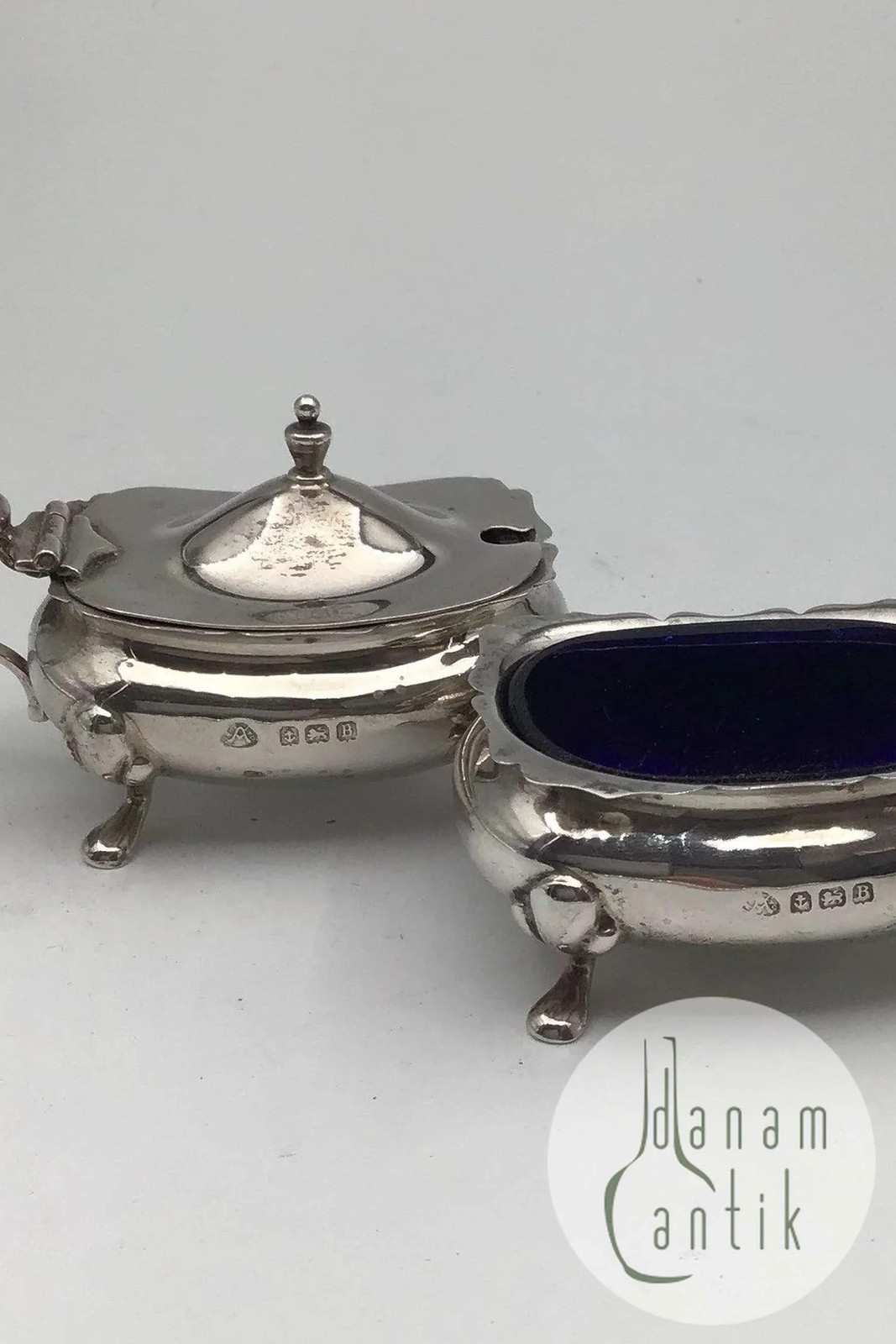 Adie Bros Ltd, Birmingham Sterling Silver Salt Pepper Cart 1925/26