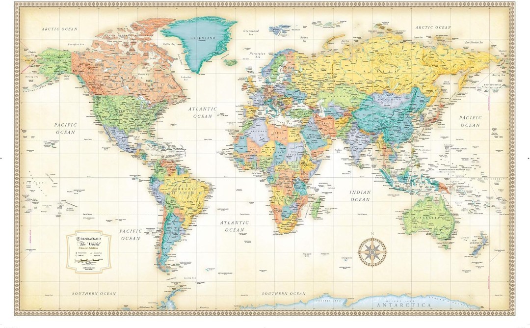 Rand McNallyClassic Edition World Wall Map Paper Rolled
