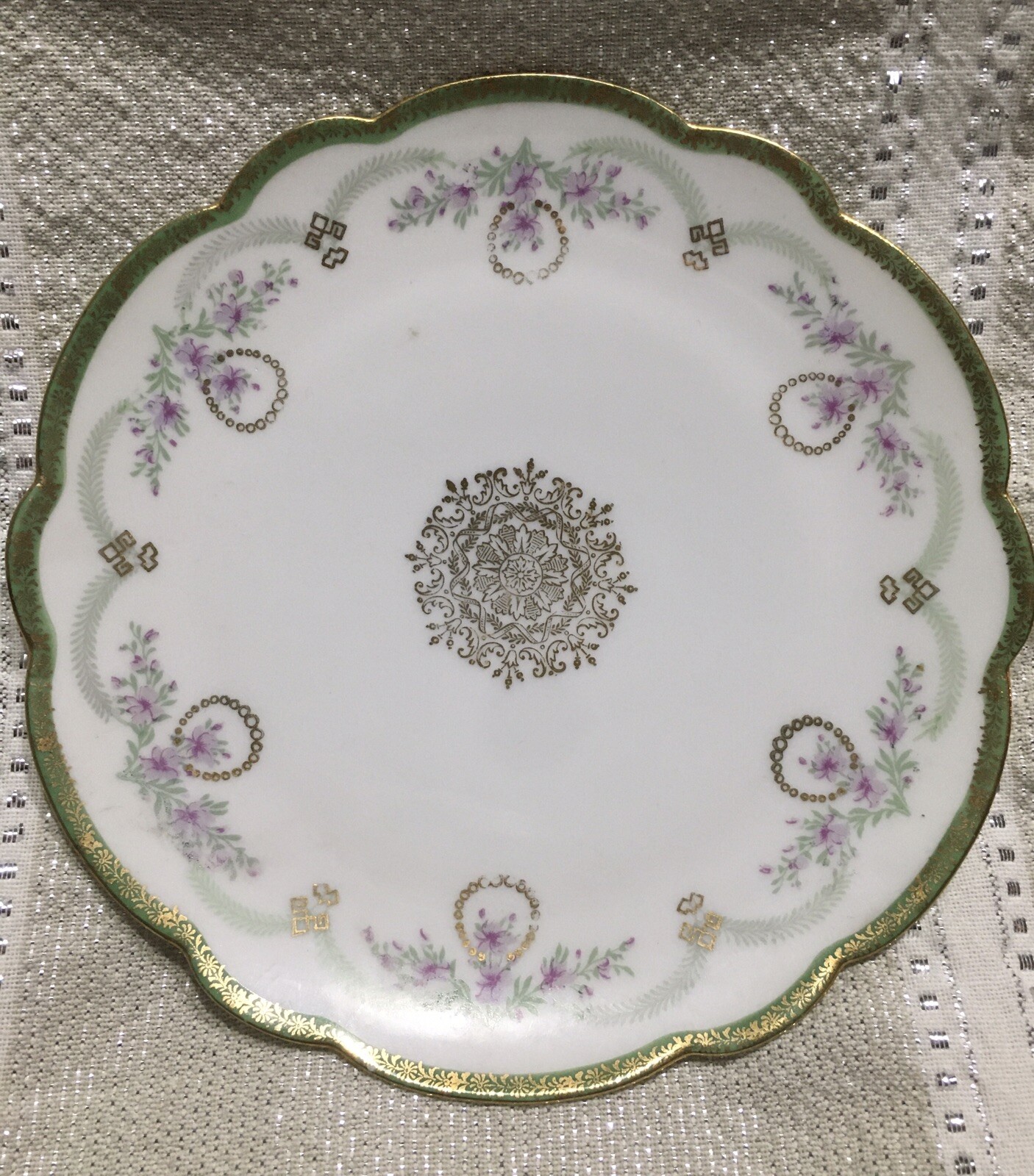 Bawo & Dotter Imperial Crown China Bread Plate 6” Scalloped Edge from Austria