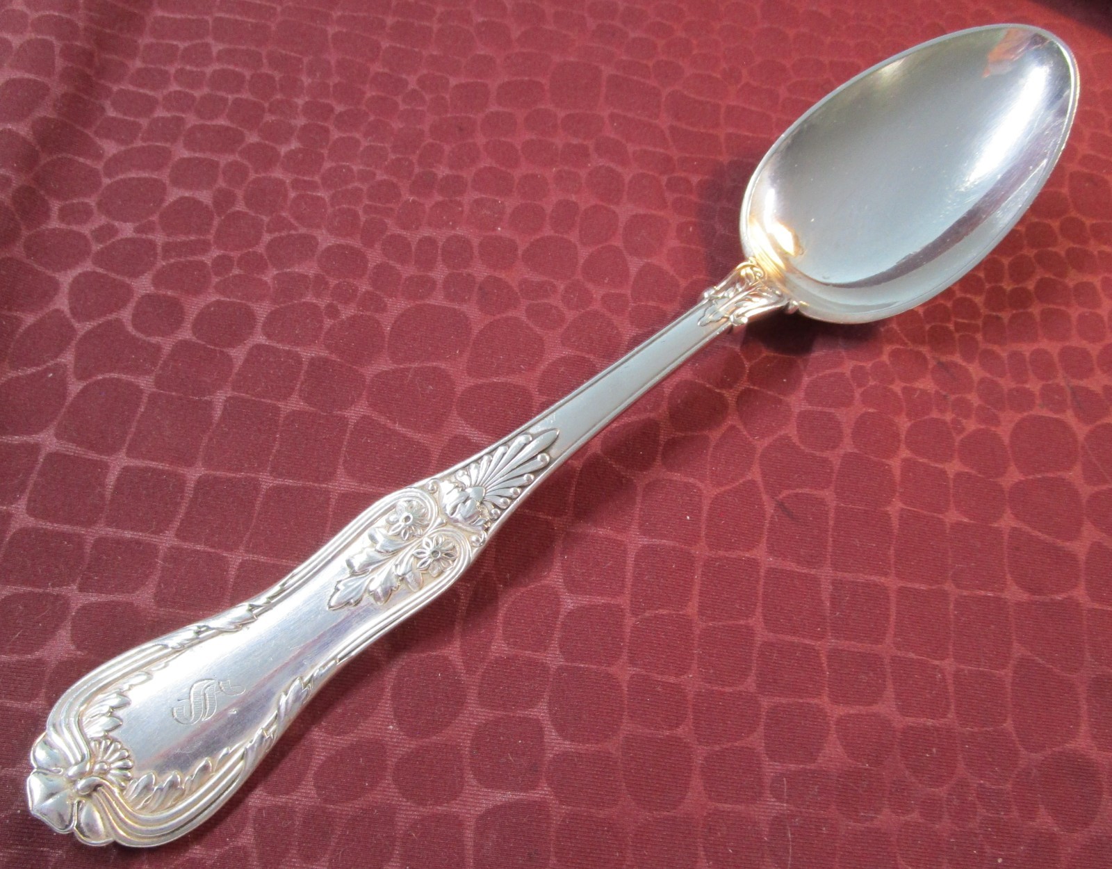 REGENT 1884 Table Serving Spoon Antique TIFFANY Silverplate S Monogram sw