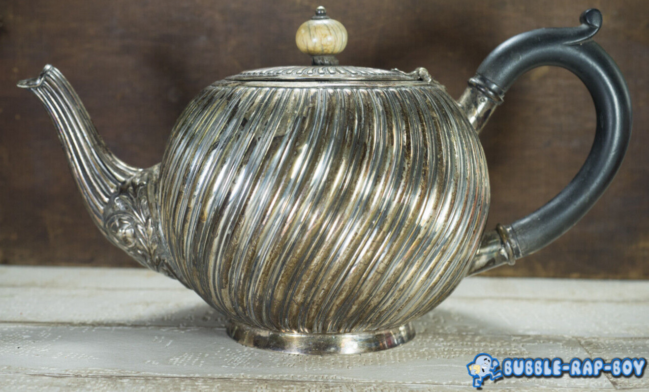 SILVER PLATED TEAPOT JAMES DIXON AND SONS FILM PROP DISPLAY ITEM CIRCA 1820-1920