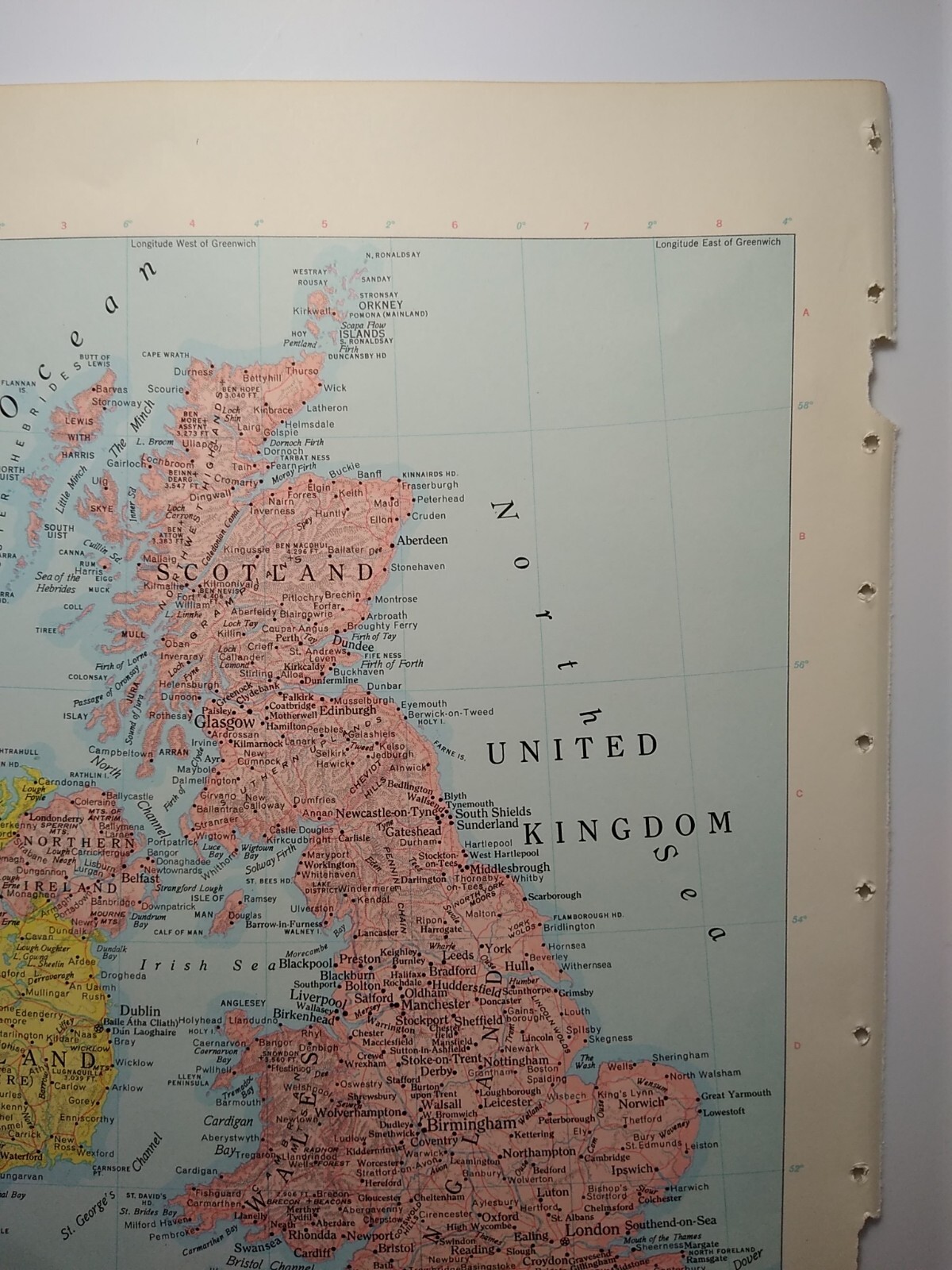 Vintage UNITED KINGDOM Atlas Map Print 1964 Encyclopedia Britannica World Atlas