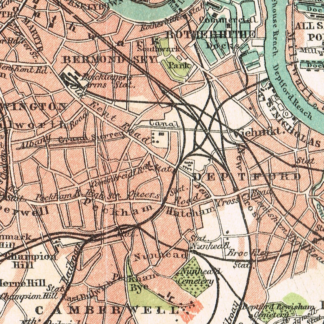 LONDON dated 1897 map ENGLAND ORIGINAL UNITED KINGDOM map