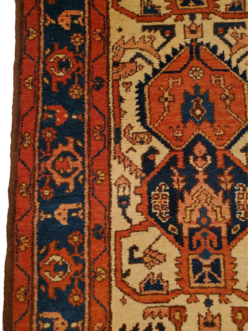 Regal Red Beige & Navy runner, Multi-Medallion – 2’8″ x 9’5″