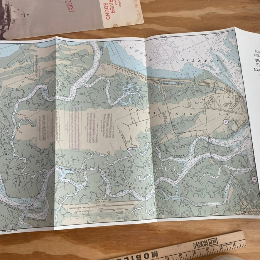NAUTICAL NAVIGATIONAL CHART # 11507 SC BEAUFORT RIVER TO ST. SIMONS SOUND 1989