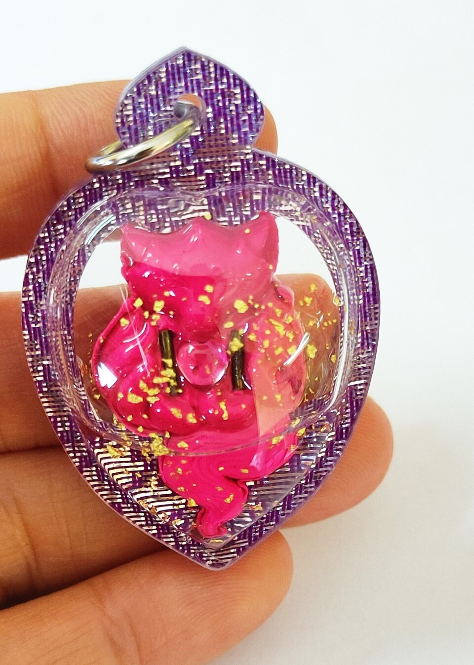 Amulet Pendant Power Fox Lady 9 Tails Oil Thai Charm Ajarn KraiDej Love Wealth