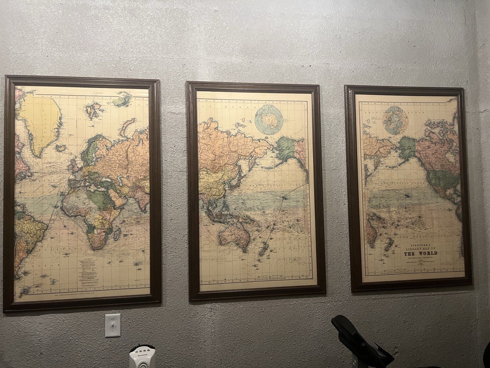 World Maps Framed