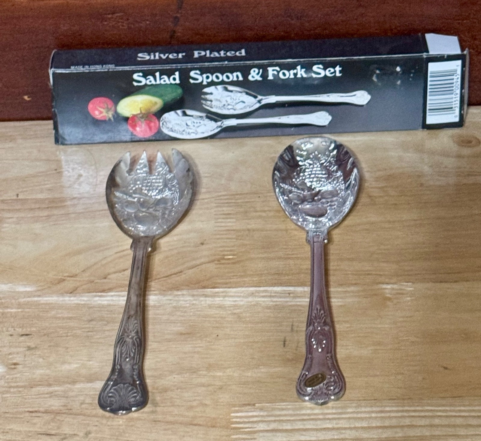 Silver Plated Salad Spoon & Fork Set