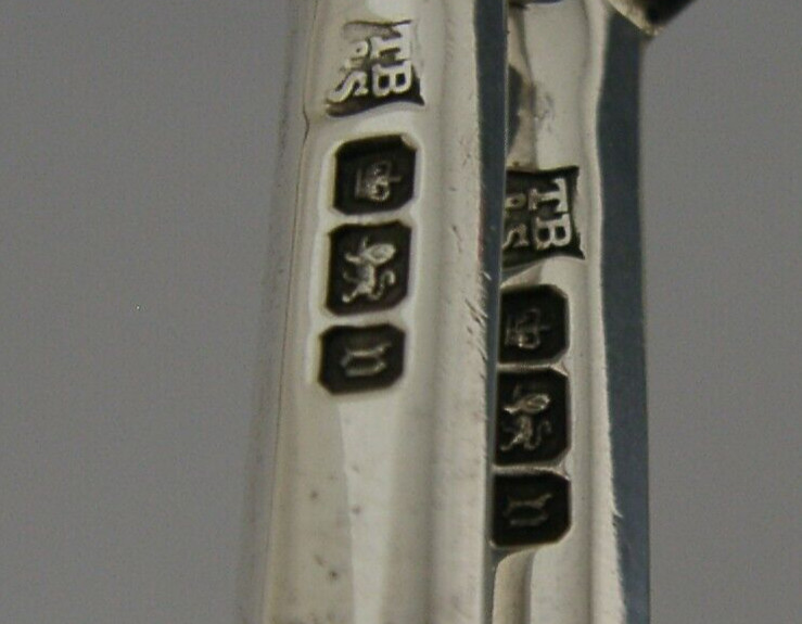 QUALITY 110g HEAVY ENGLISH ANTIQUE STERLING SIVER APOSTLE SERVING SPOONS 1913