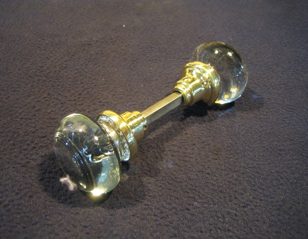 Incredible Pair Antique Victorian Round Crystal Glass Door Knobs early 1900’s