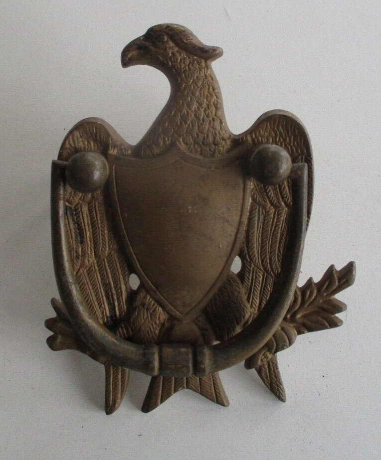 Vintage Patriotic Federal American Eagle Door Knocker Heavy Heavy Solid Brass