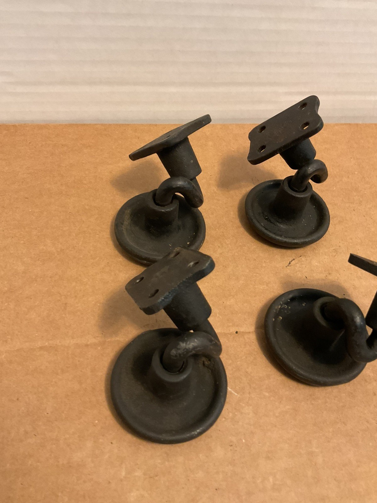 Vintage Roll-Over Rollers Swivel Casters Cast Iron Creepers Industrial Set of 4
