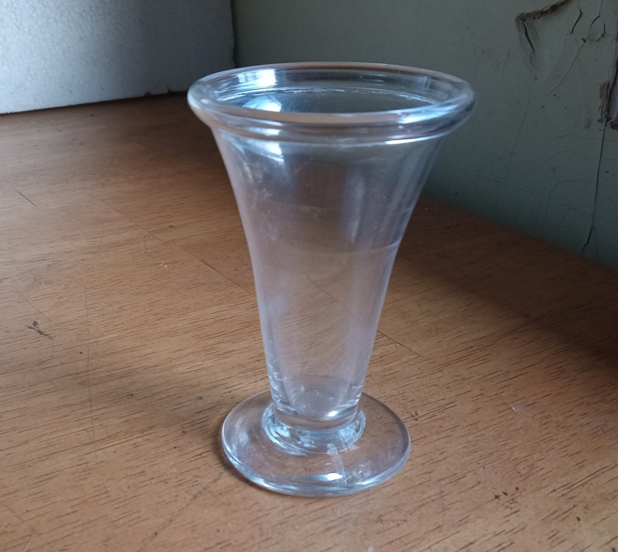 1800 EARLY FREE BLOWN PONTILED JELLY GLASS ROLLED RIM APPLIED FOOTED BASE