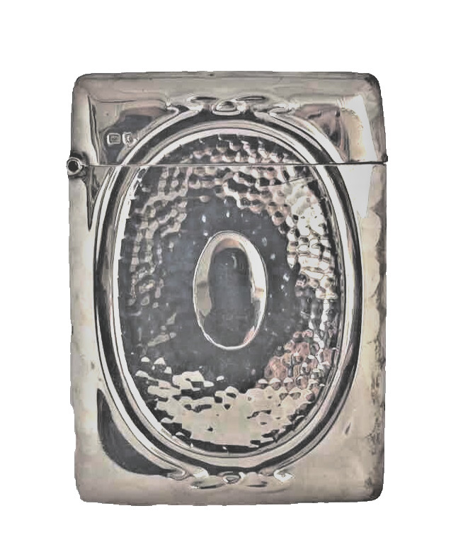 Sterling Silver Victorian Card Case Ornate Design Birmingham Hallmark 1850 VTG