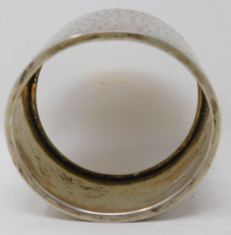 Germany 800 Solid Silver Napkin Ring MS / SM Mono 1.75″ Diam x 1-3/8″ Tall 18 Gr