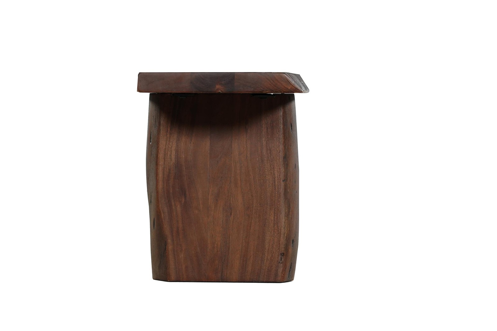 Belmont Live Edge Solid Wood Rectangular Dining Bench in Brown