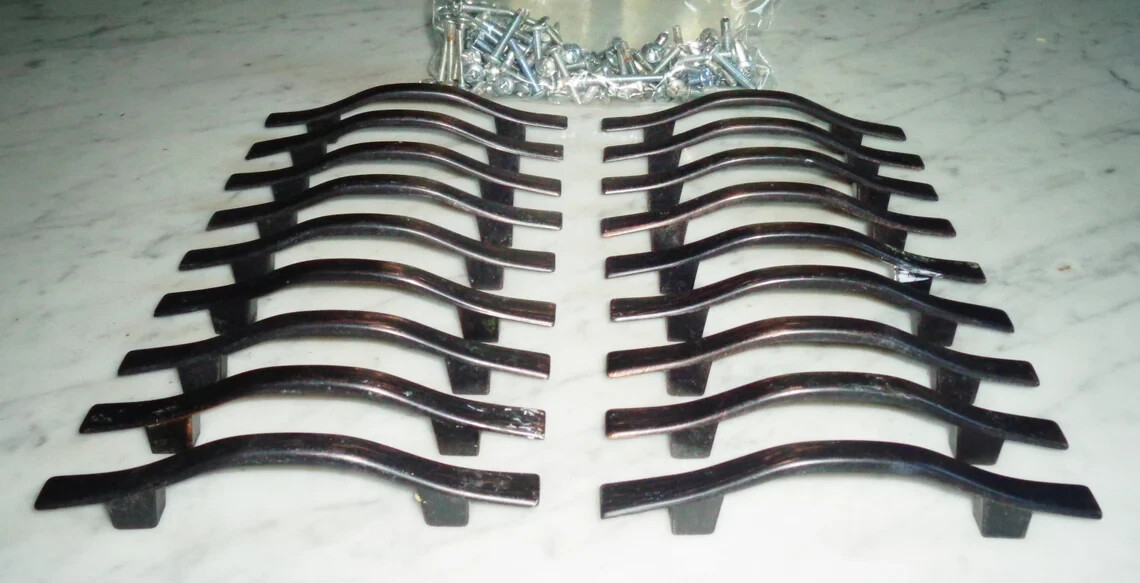 18 Black Oil Rubbed Copper Bar Cabinet Door Drawer Pulls ~ #P135 Vintage 4 5/8in
