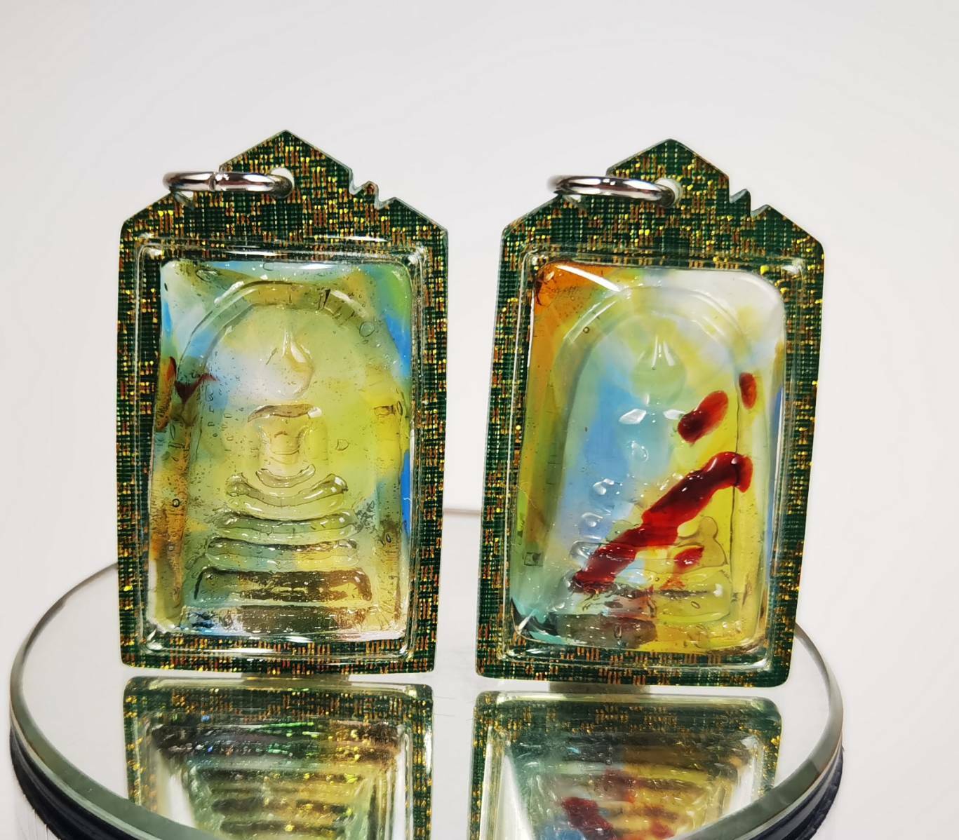 2 PCS Phra Somdej Somdet LP Toh Rainbow LEKLAI Kaew Lucky Charms AMULET Pendant