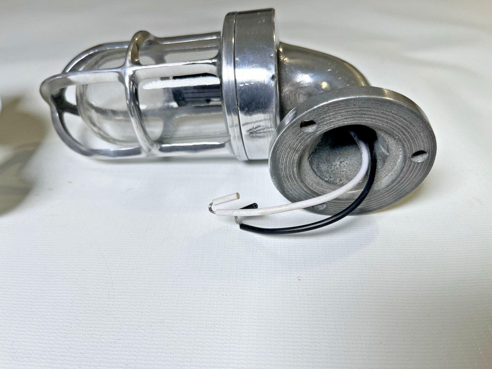 Nautical Solid Aluminium Swan Neck 90 Degree Wall Light Lot of 2 125V