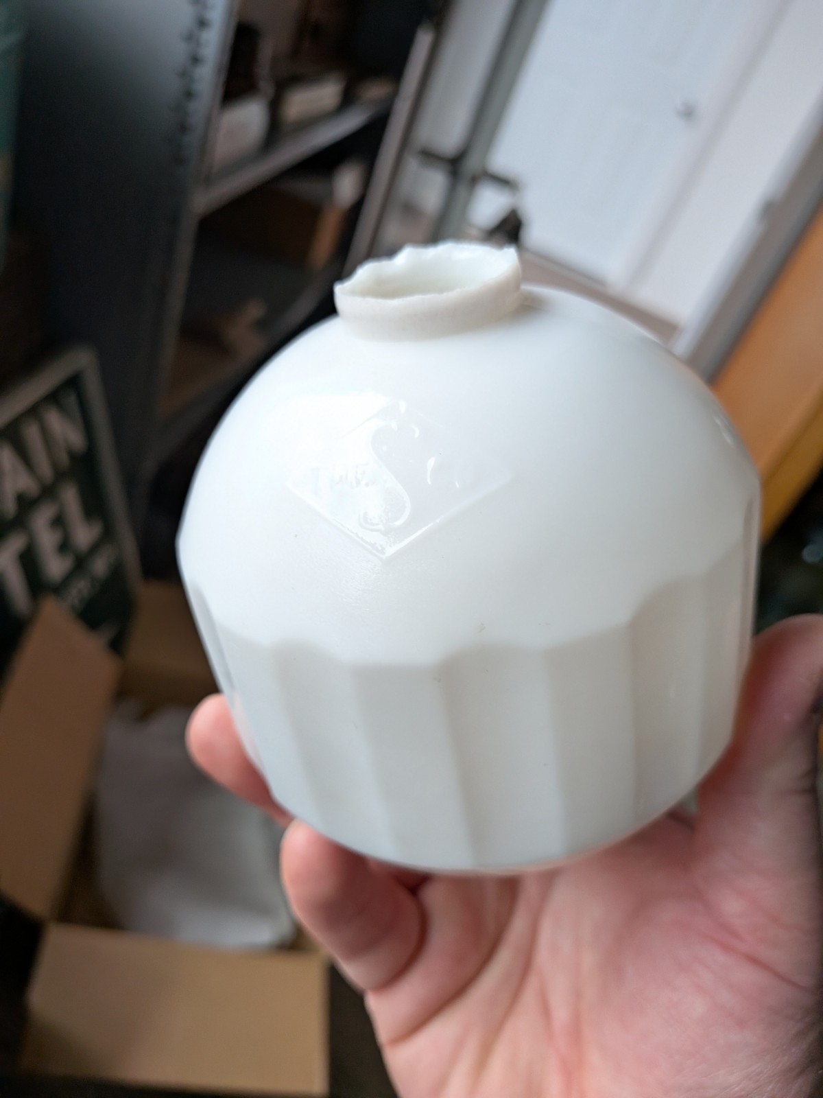 White The S Co Glass Lightning Rod Ball Weathervane